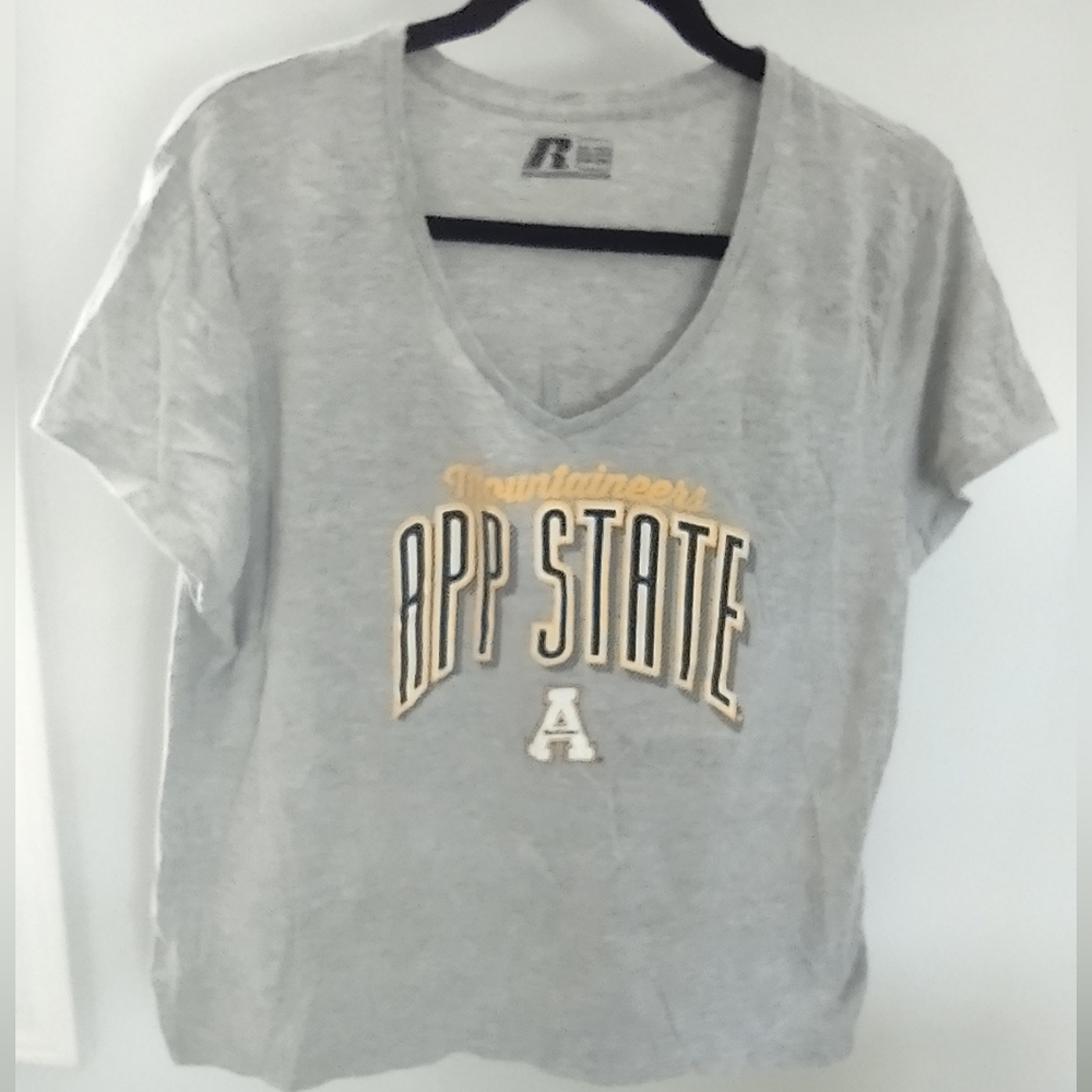 Russell T-Shirt XXL Gray with App State Mountaineers Logo